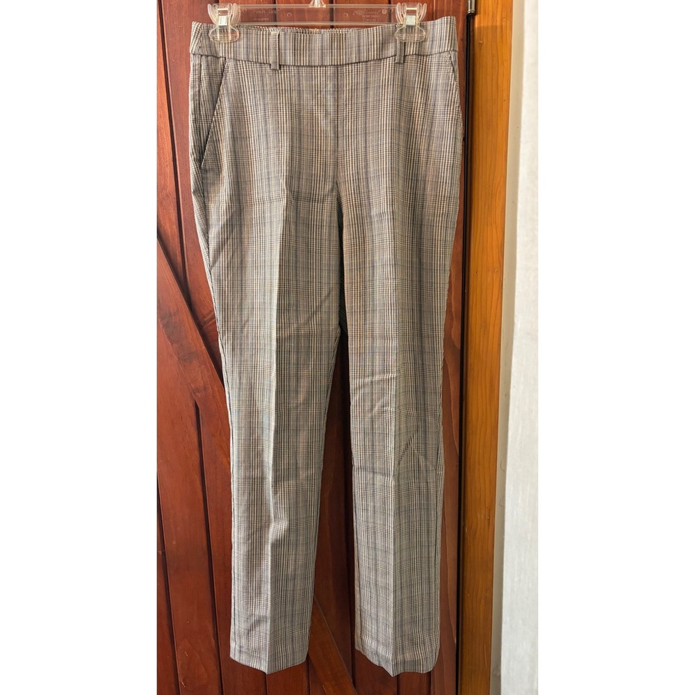 Rafaella Curvy Fit Grey Glen Plaid Dress Pants Women Size6 Straight Leg Trousers